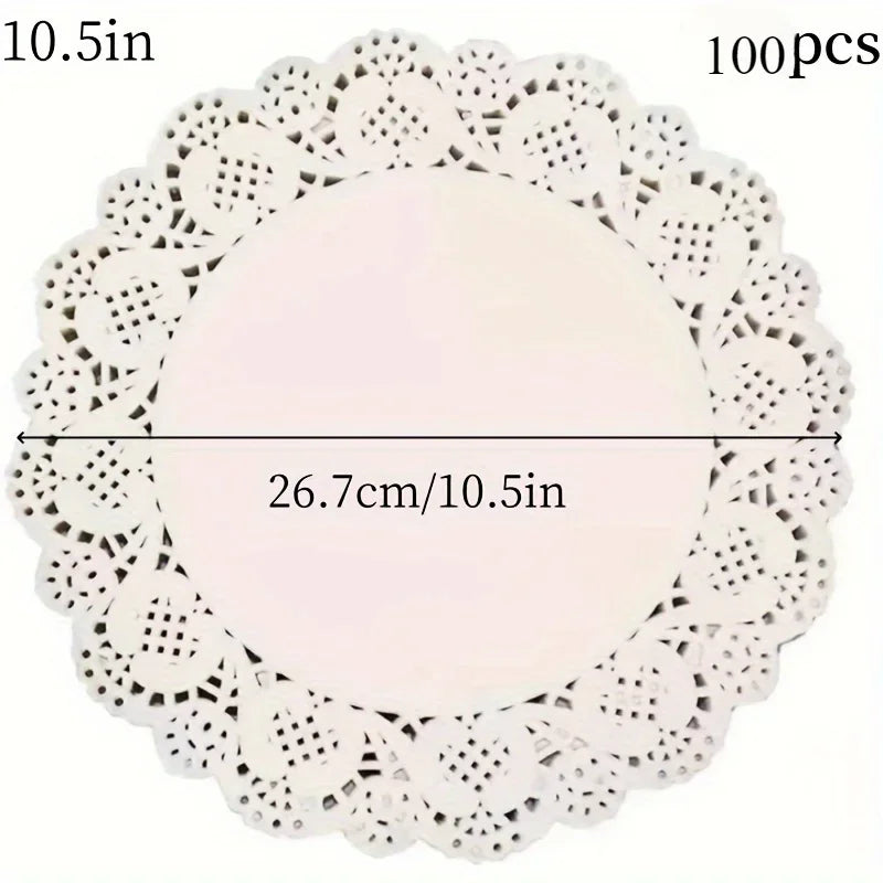 Lace paper pad - Three shapes, highly absorbent, non-sticky, heat-resistant baking paper, suitable for cakes, fried snacks Qme