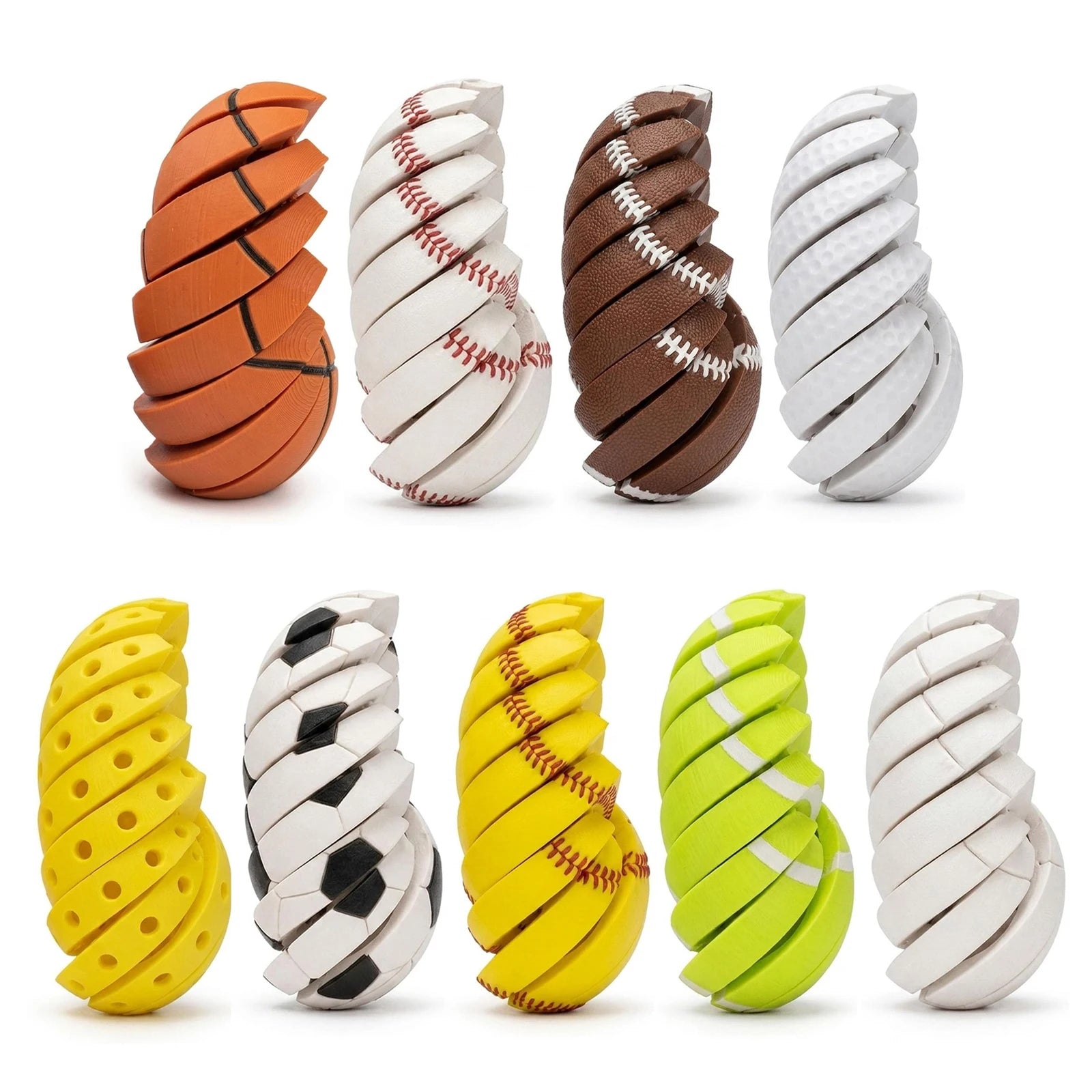 3D Printed Portable Twisted Fidgets Egg Reusable Sensory Decompression Gift Interactive Twistsphere Props for Desktop Decoration Qme