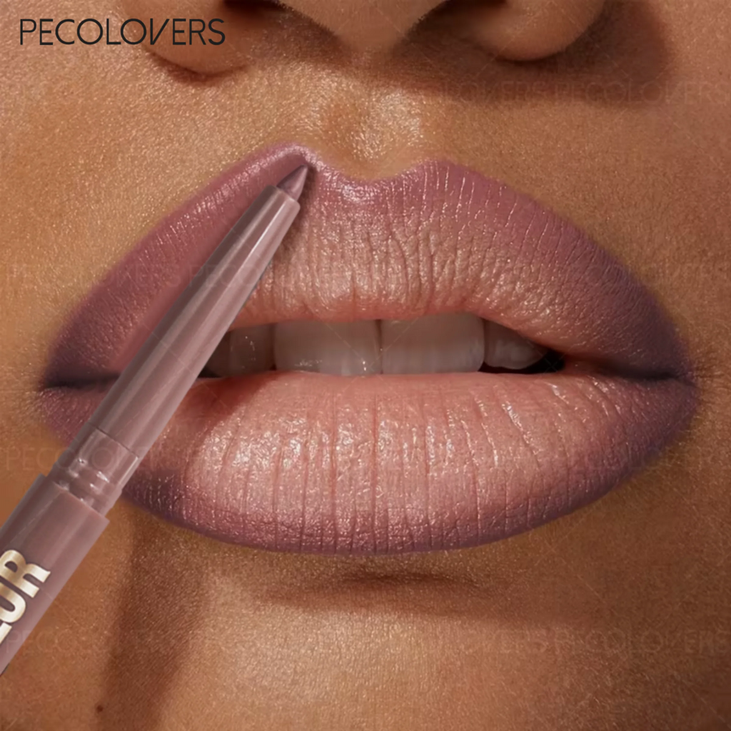Matte Lip Liner Pencil, Waterproof Sweatproof Long-Lasting, Smooth Pigmented, Twist-Up, for Lip Shaping, Beginner-Friendly Qme