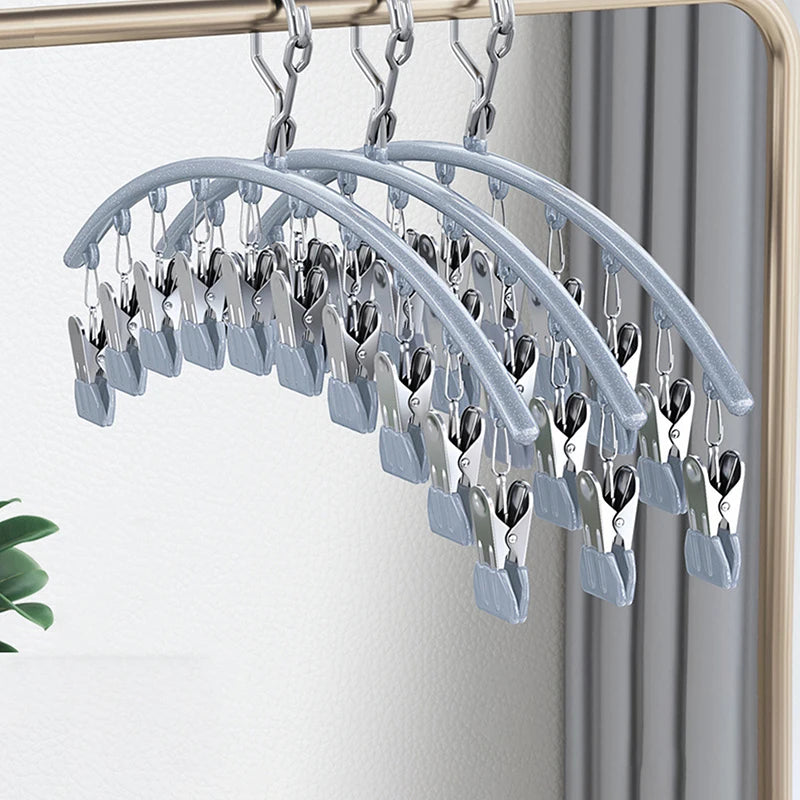 Underwear Socks Holder Stainless Steel Clothes Drying Hanger Metal Qme Gray