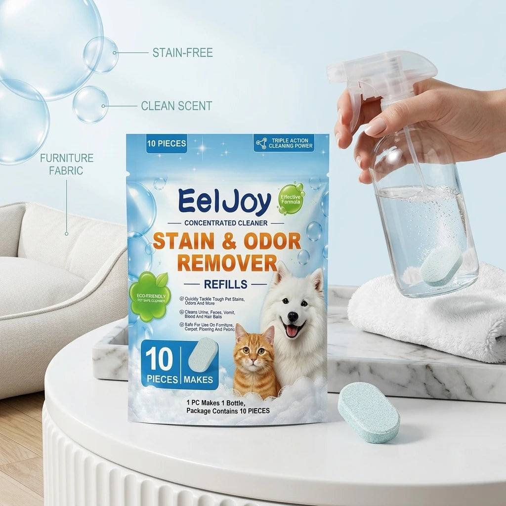 Pet Stain & Odor Remover Tablets Removing Stubborn Dirt Eliminating Odor Cleaning Fabric Surfaces Concentrated Enzymatic Cleaner Qme