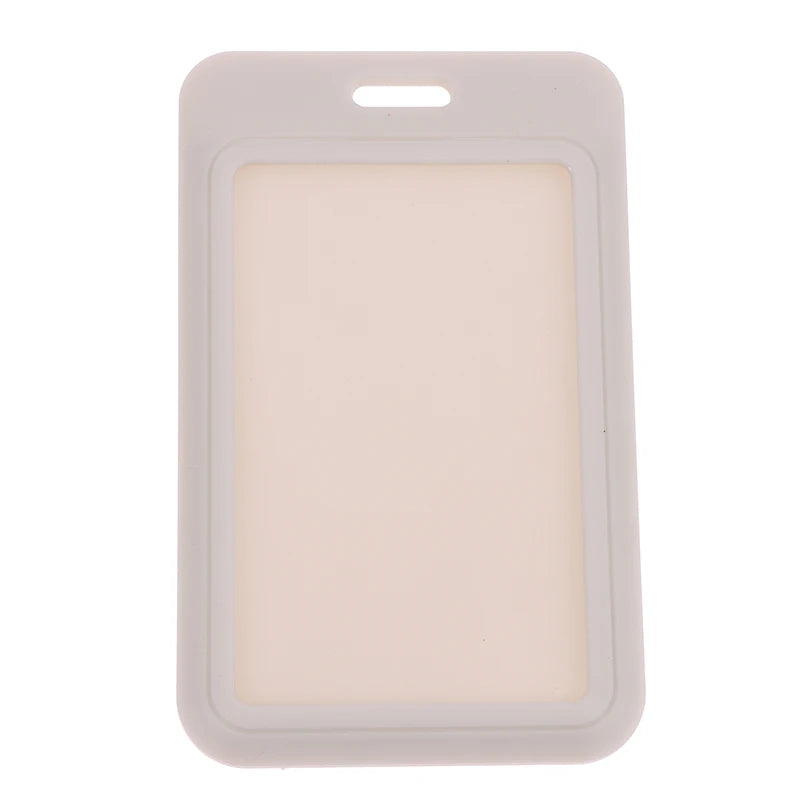 Two-sided Credit Card Cover Hard Plastic Badge Holders Slot Event Qme Gray