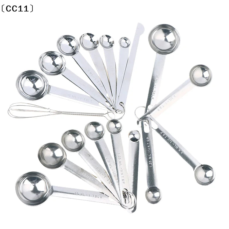 4 6 Stainless Steel Measuring Spoon Cup Scale Ruler Egg Beater Qme