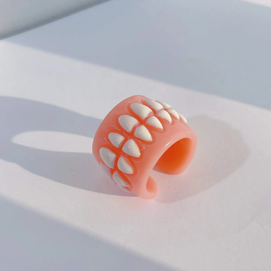 2026 Creative Design Teeth Brackets Lovely Resin Rings for Women Men Open Lover Rings Gothic Ring Jewelry Accessories Gift Qme 1 Size 7