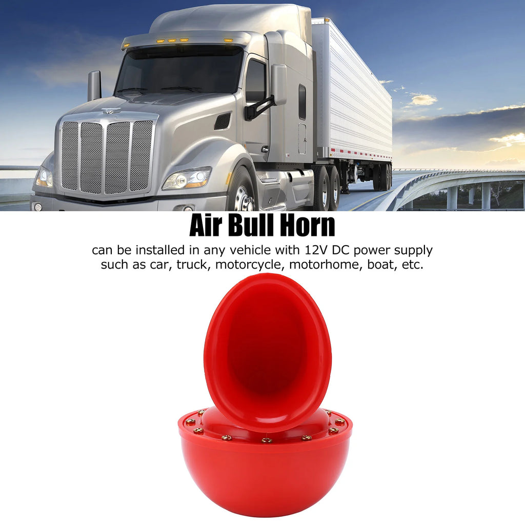 Air Horn Car Horn 150db Red Air Horn Electric Horn Cow Sound Metal Horn for Truck Train Boat Motorcycle Car Qme