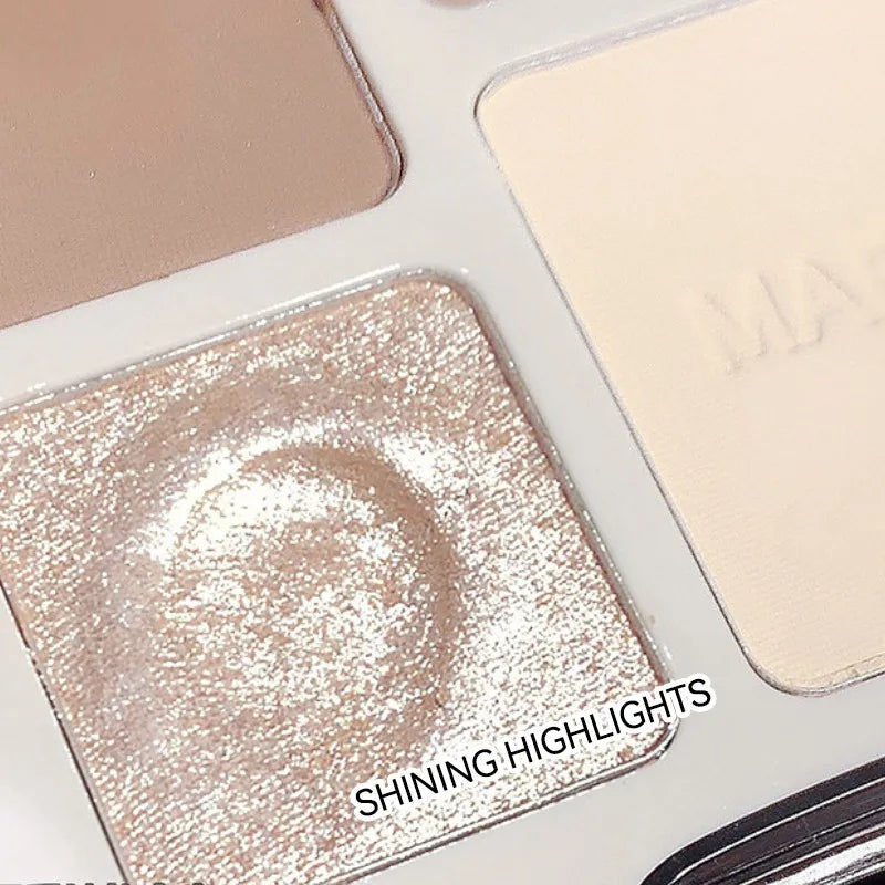 Natural Stereoscopic Face Powder Palette Matte Bronzer Contour Qme