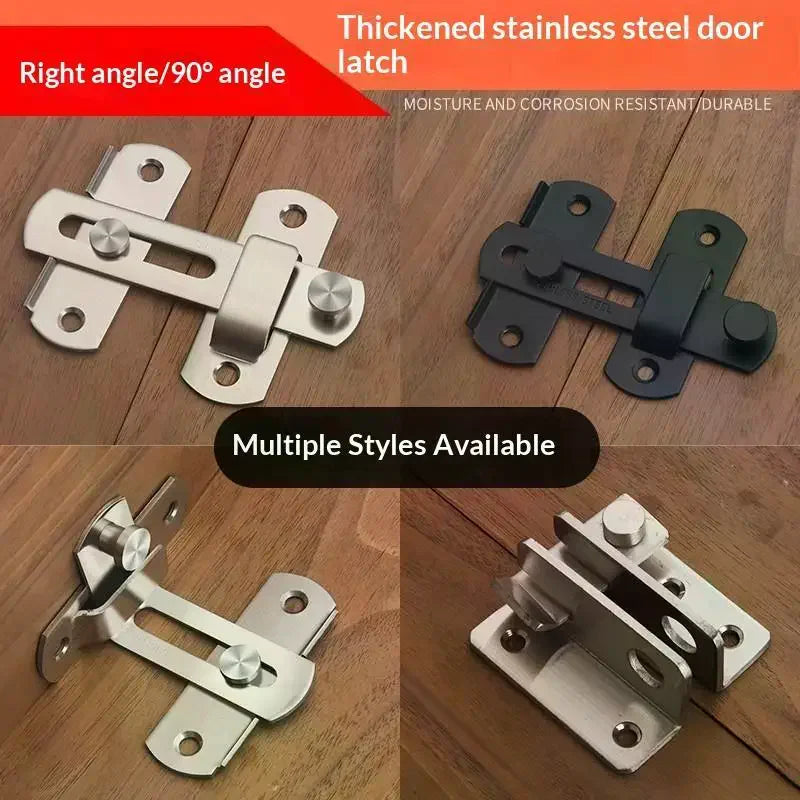 Thick Stainless Steel Door Latch Lock Hardware Gate Latches Anti Theft Easy Install For Home Bathroom Cabinet Doors Qme