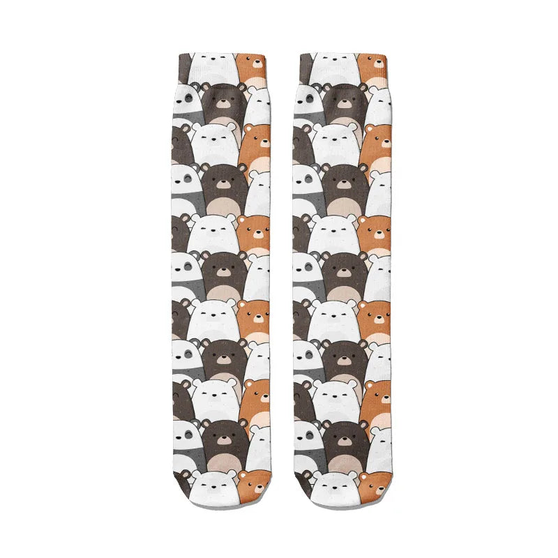 Cute Animal Women's Socks Unisex Crazy Hip-hop Fun Creative Design Qme style13 One Size