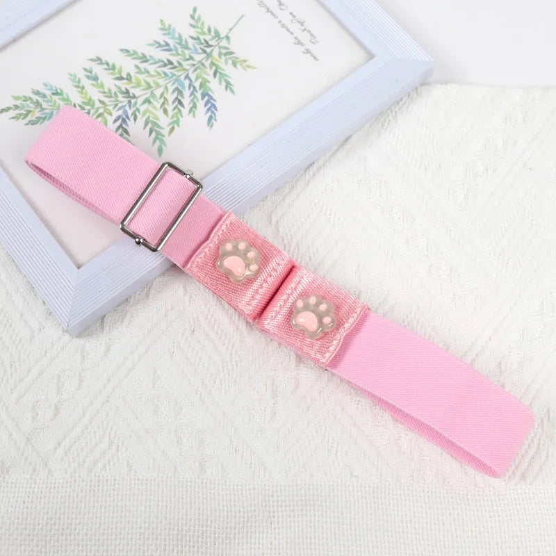 Traceless Invisible Belt Adjustable Elastic Waist Band Buckle-Free Belts for Women Quality Jeans Pants No Buckle Easy To Wear Qme Pink
