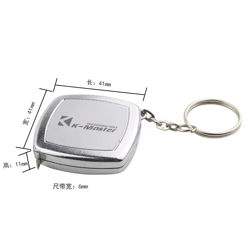 2 Meters Small Tape Measure Key Ring Steel Mini Pocket Portable Qme