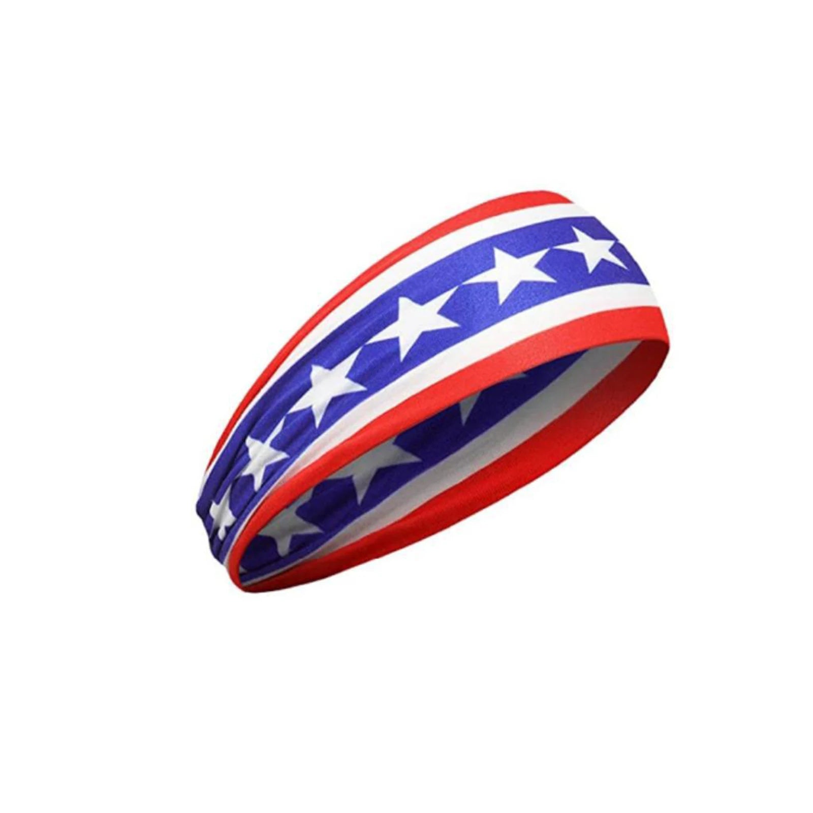 American Flag Independence Day Unisex Running Fitness Headband High Elastic Sports Yoga Sweatband Cotton Headscarf Qme E One Size