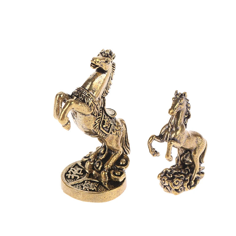 Metal Craft Home Decorations Chinese Zodiac Horse Statue Bronze Qme
