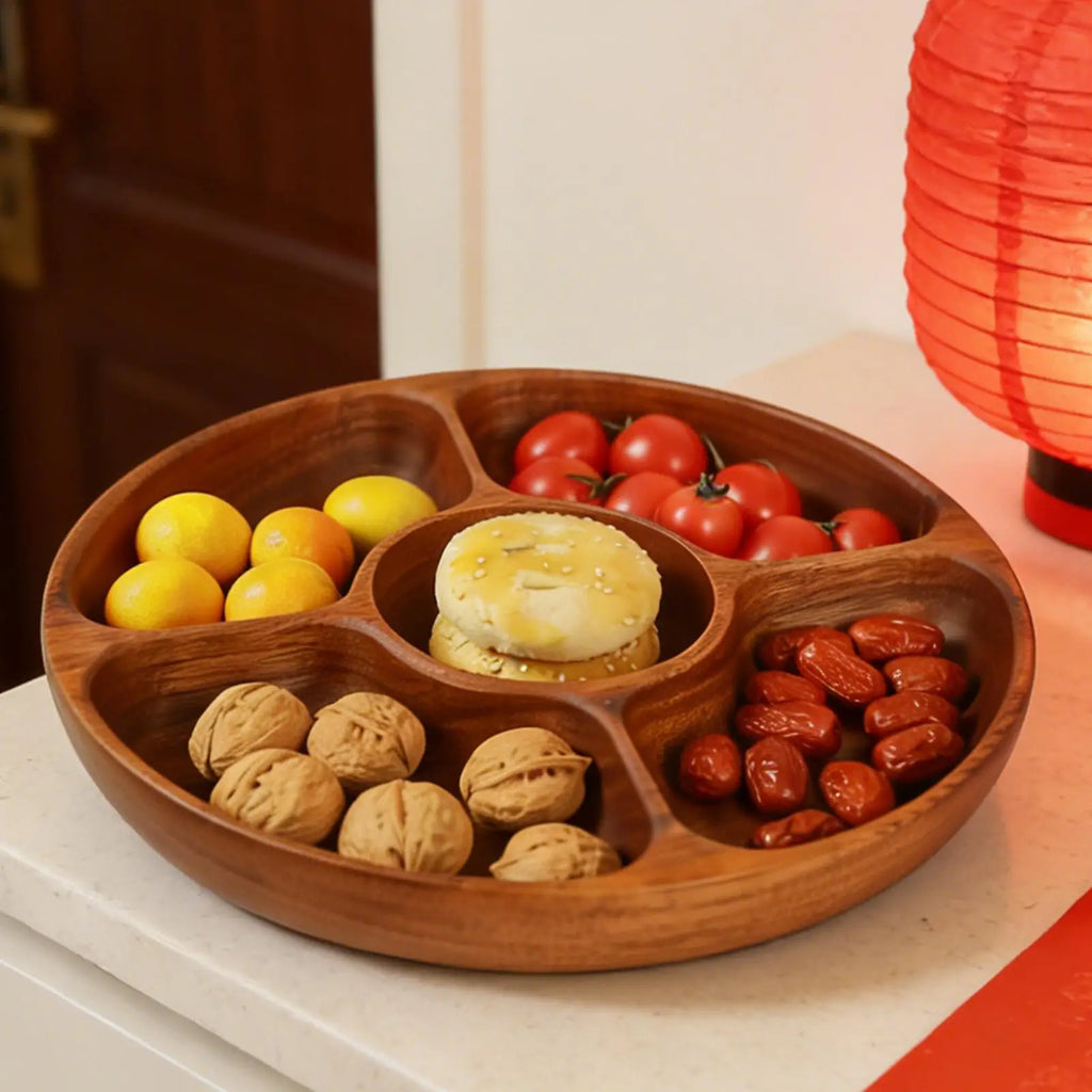 Serving Trays Party 5-Compartment Festive Platter Decorative Tray Qme