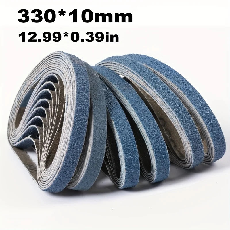 10/20 Pieces 10x330mm Sanding Belts Fused Alumina Zirconia 3/8"x13" Sander Belts 4-Option Grit 40 | 60 | 80 | 120 Qme