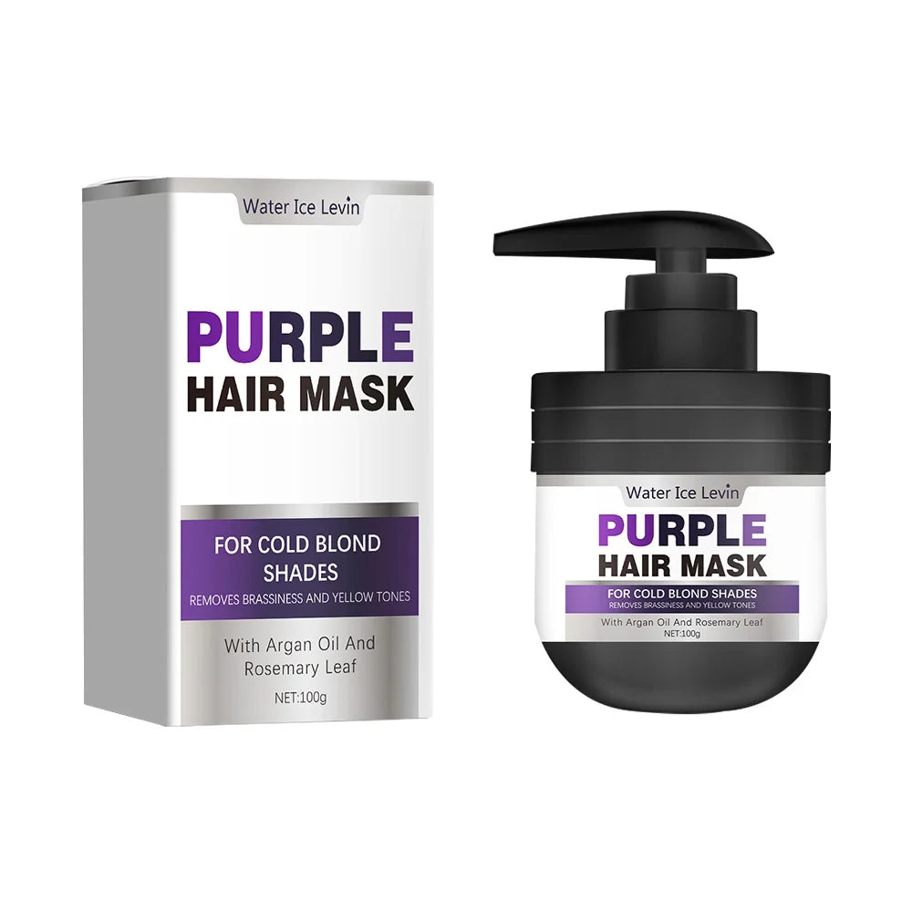 Purple Keratin Hair Mask Repairing For Hair Damaged Maltreated Moisturizing Nourishing Repairing Hair Mask Hair Care Conditioner Qme 1 box 100g