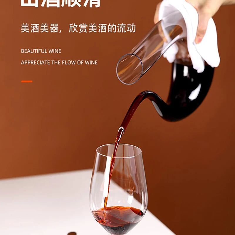 Crystal U-shaped Wine Decanter Box Swan Creative Separator Qme