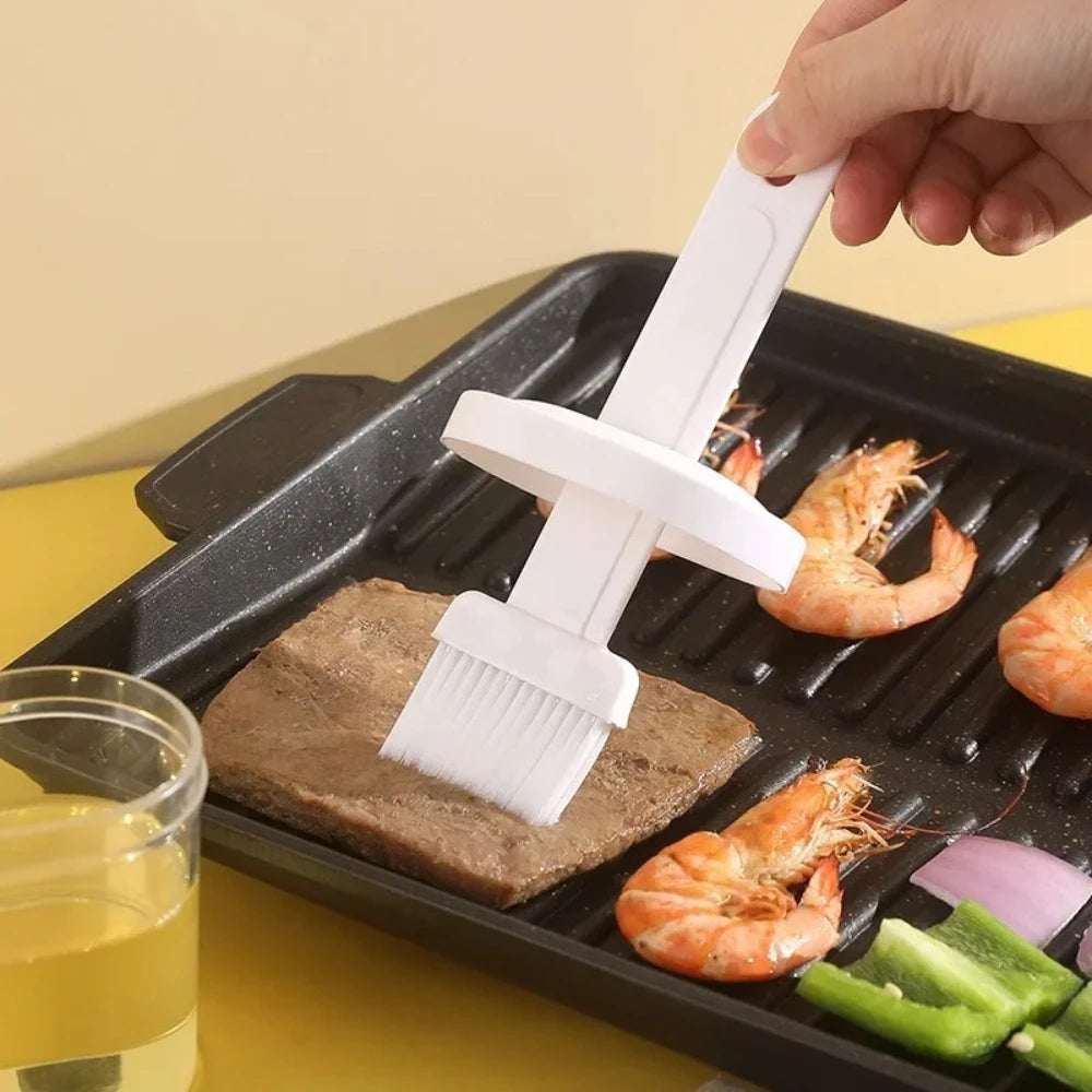BBQ Oil Dispenser With Silicone Brush Kitchen Cooking Utensil For Outdoor Barbecue Baking And Grilling Oil Application Tool Qme