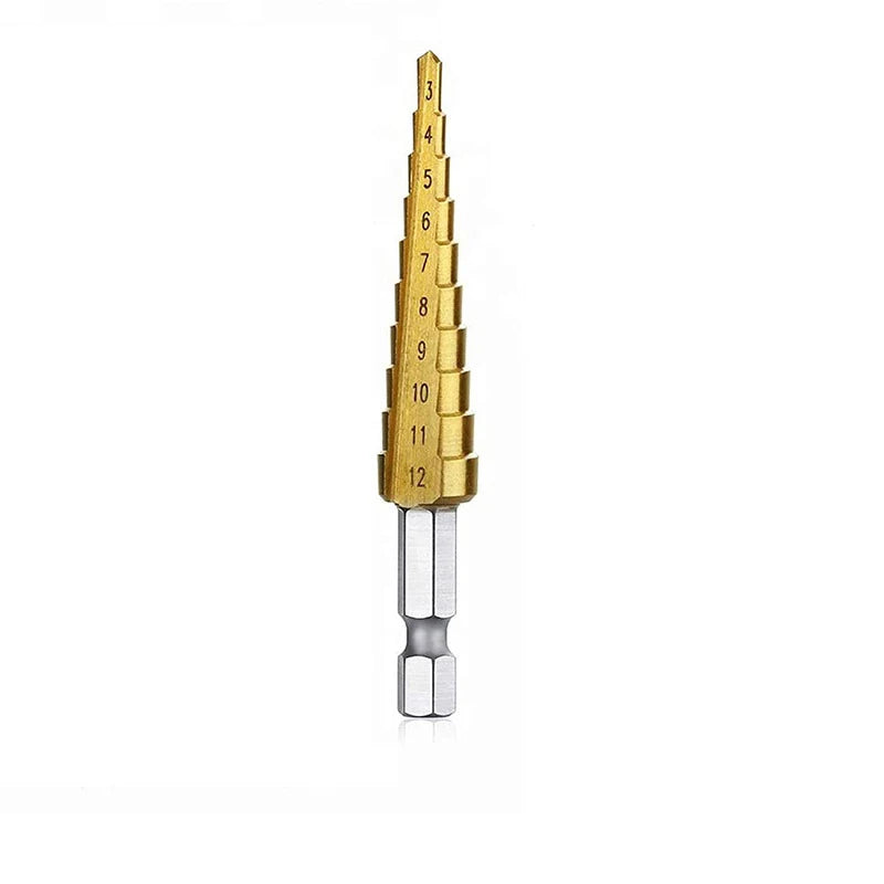 Three-piece Straight Groove Titanium-plated Hexagonal Shank Step Qme