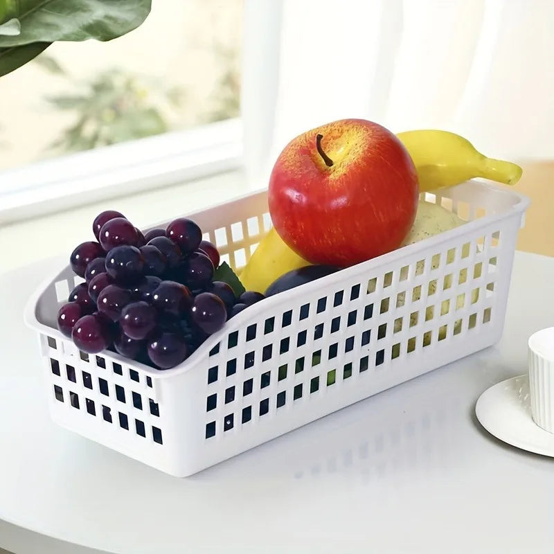 4pcs Stackable Storage Basket Set-Multifunctional Plastic Storage Box,Suitable for Books, Snacks,etc.Ideal Choice for Family Qme