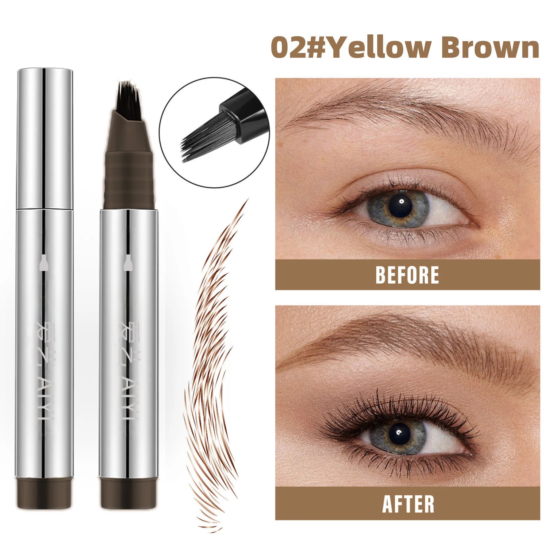 Slant Tip Liquid Eyebrow Pencil Waterproof Smudge Proof Design Easy Qme B2-13-02