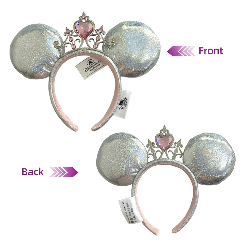 Mickey Mouse Headbands Shiny Crown Headband Glitter Princess Party Decoration Cosplay Hair Accessories Hairband for Women Adult Qme