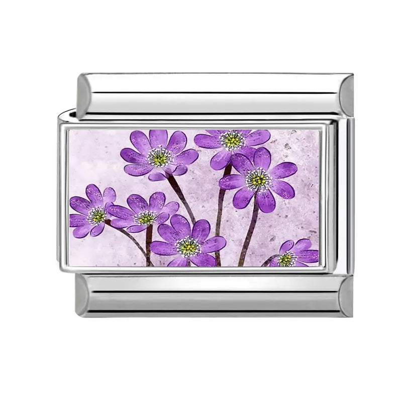 Fashion Iris Hyacinth Sunflower Daisy Flowers Series Italian Charm