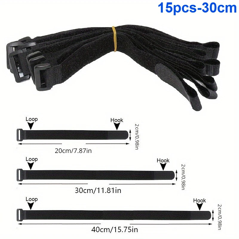 Reusable Strap - High Quality Multi Purpose High Quality Hook and Loop Safety Belt Qme 15pcs-30cm