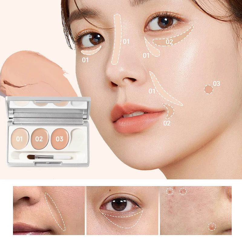 1 Concealer Palette Long-lasting Waterproof Coverage Dark Circles Qme