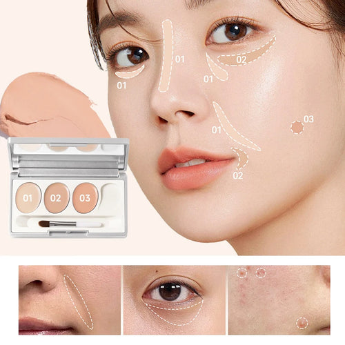 1 Concealer Palette Long-lasting Waterproof Coverage Dark Circles Qme
