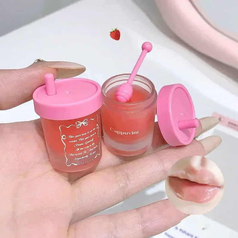 Blueberry Juice Solid Lip Mask Moisturizing Nourishing LipBalm Lasting Hydrating Jelly Lipstick Water Light Gloss Lip Glaze Tint Qme