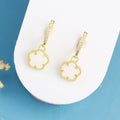 New Trend 10 Colors Hot Sale Five Leaf Flower Stone Drop Earrings Luxury for Women's Party Ears Jewelry Accessories Clover Qme Color 10