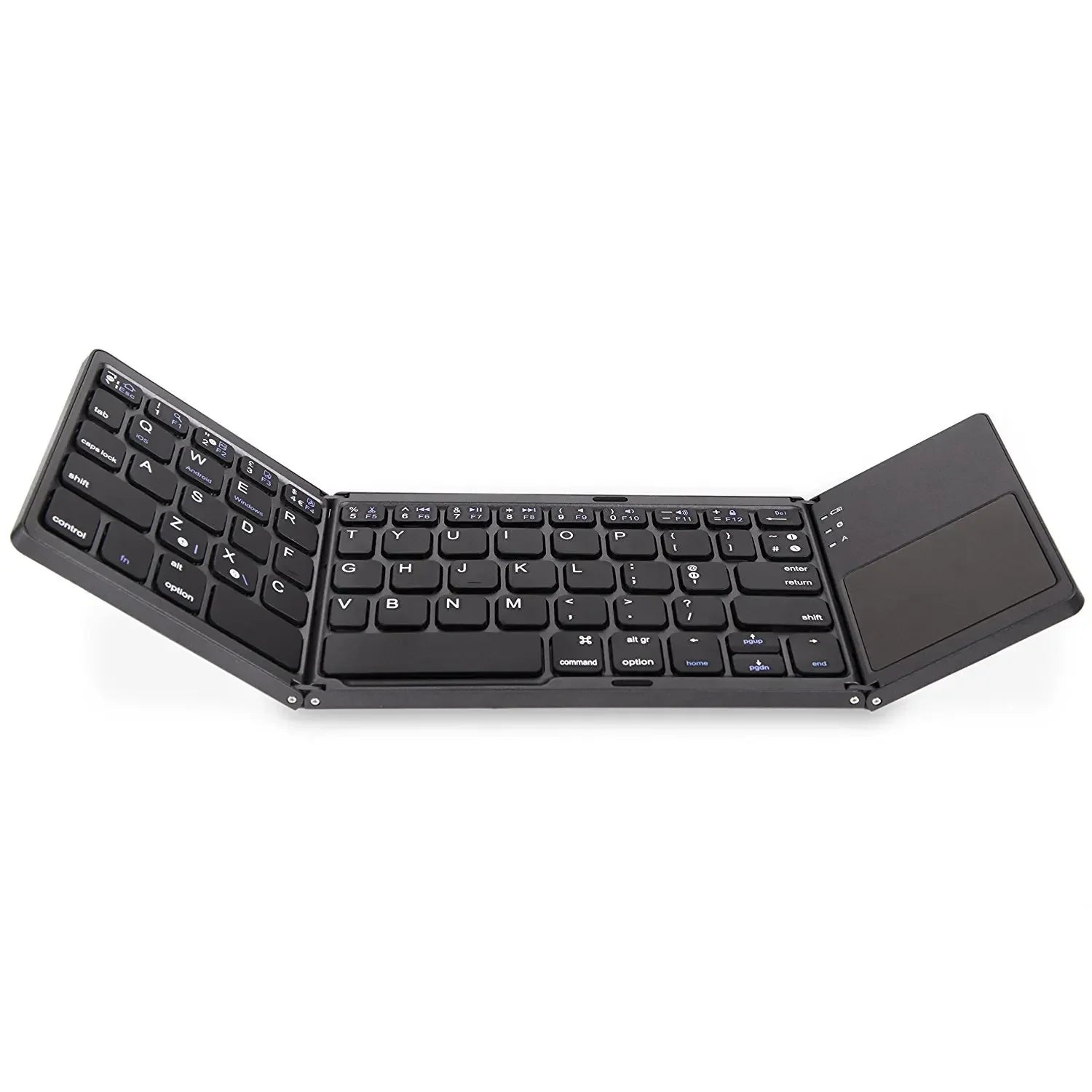Wireless Folding Keyboard Bluetooth Keyboard With Touchpad For Windows Android IOS Phone Multi-Function Button Mini Keyboard Qme B033-gray