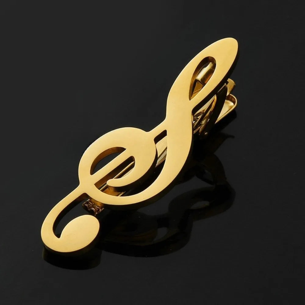 Treble Clef Guitar Tie Clip Titanium Steel Punk Music Note Pin Qme Style 3