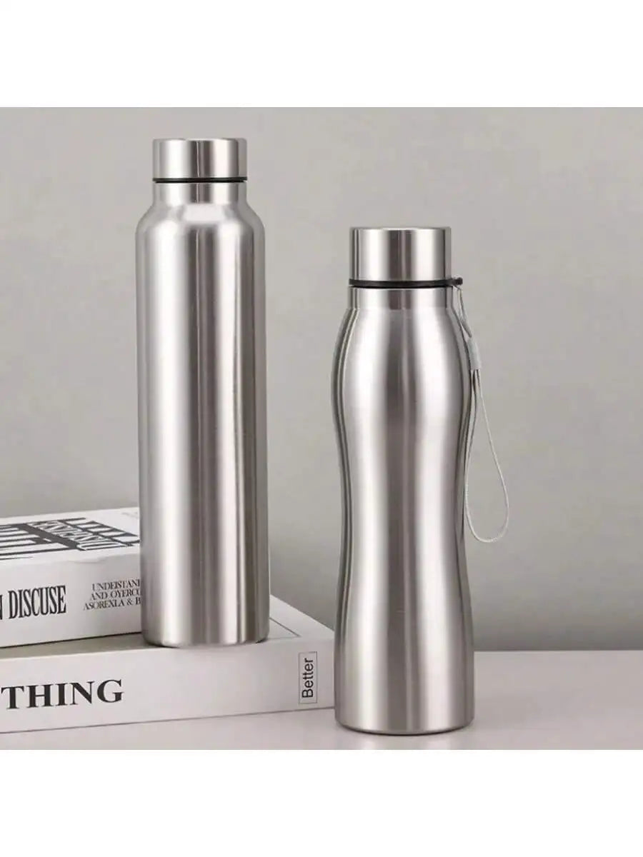 Stainless Steel Sport Water Bottle Single-layer Rugged Cup Metal Qme
