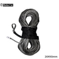 13500lbs Car Outdoor Accessories Truck Boat Emergency Replacement Synthetic Winch Rope 26mx8mm 12 Strand String Cable ATV UTV Qme Grey