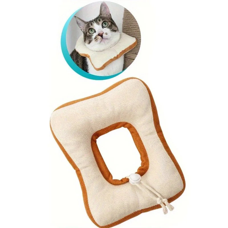 Pet Cute Cat Collar Post Surgery Anti Lick Eliza Toast Neck Cone Collar, Suitable for Cat Ultra Small Dogs Qme YELLOW
