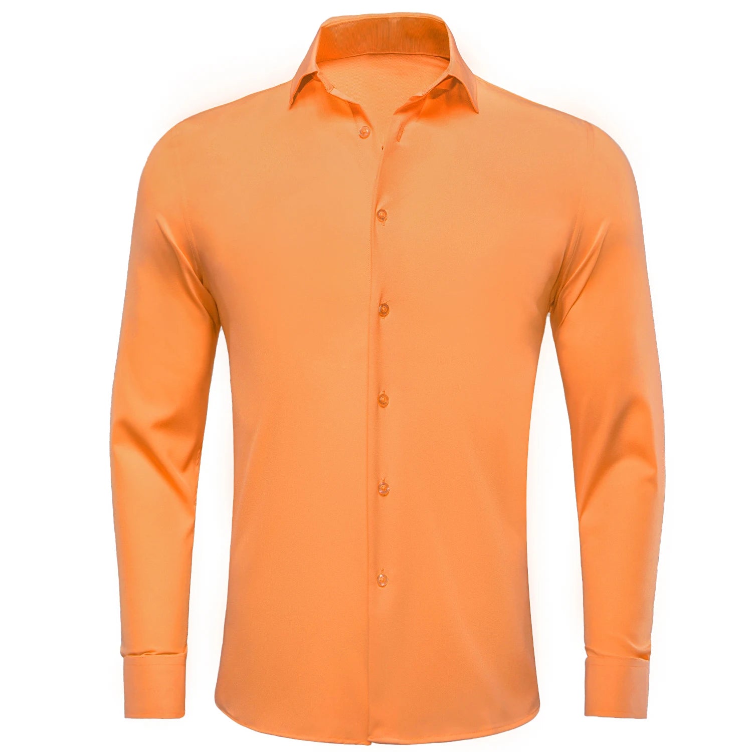 Hi-tie Plain Solid Silk Men's Shirts Long Sleeve Lapel Dress Suit Qme CY-1629 XL