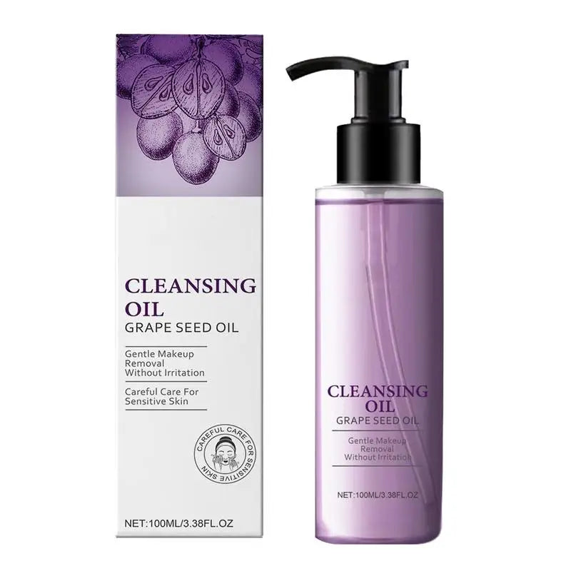 Facial Cleansing Oil Non-greasy Cleanser Moisturizing Grape Makeup Qme