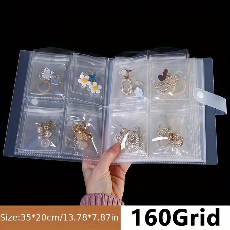Storage Pouch, Mesh for Jewelry, Bag for Storing Jewelry, Packaging for Jewelry, Multi-Use Storage Book for Necklaces, Bracelets Qme 160 Grids
