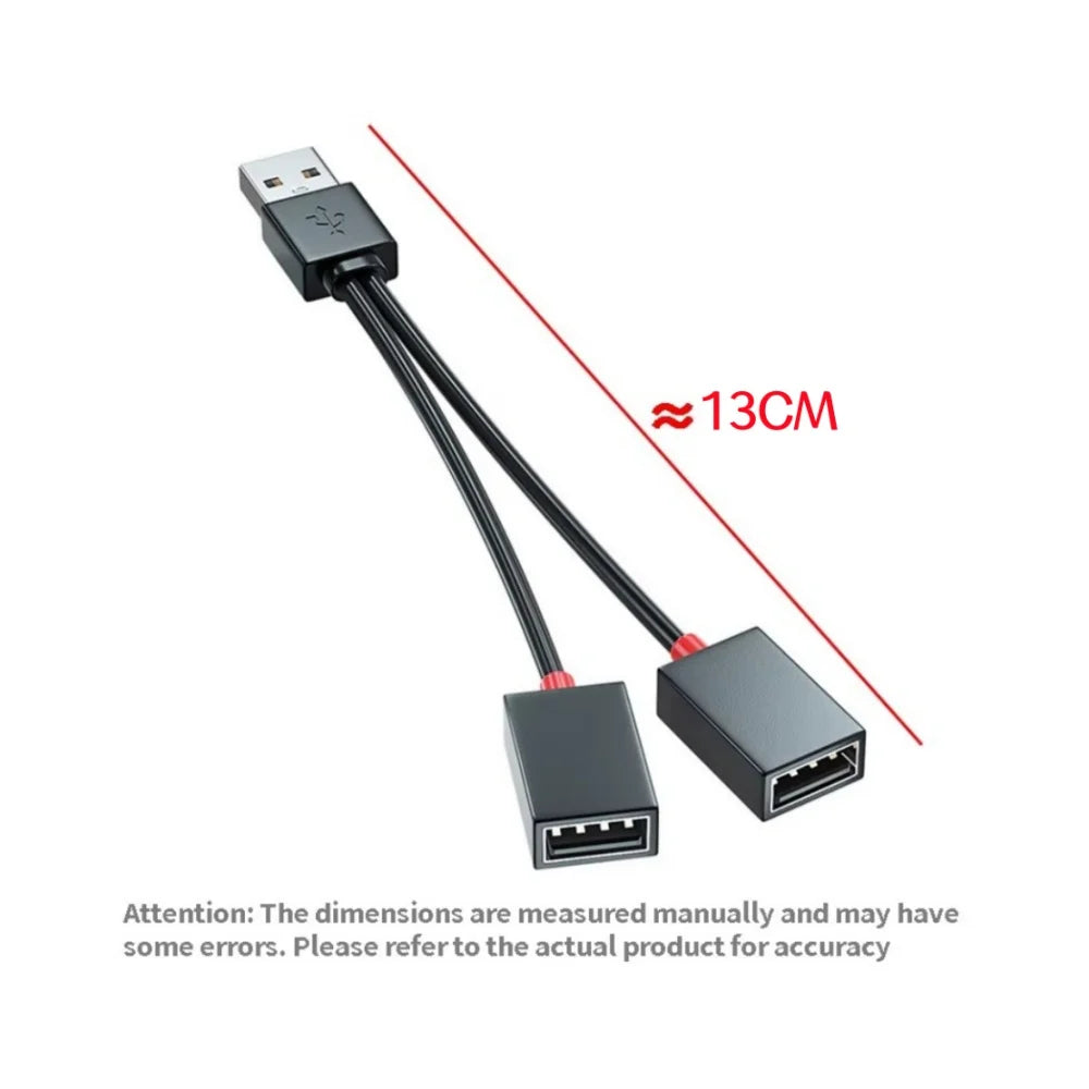 2 in 1 Out USB HUB Car USB Splitter Cable USB Multifunction Adapter Charging Cable For iPhone Huawei Samsung Xiaomi Smart Phone Qme