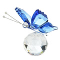 3D Butterfly Crystal Figurine Creative Souvenir Desktop Ornament Home Qme blue