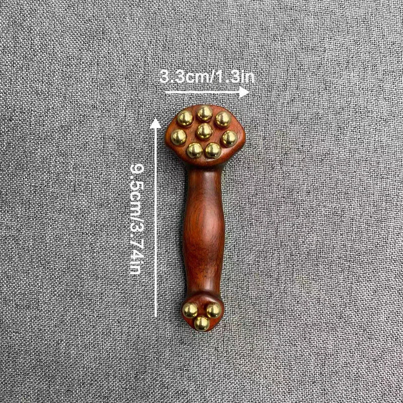Double Ended Facial Fascia Lifting Tool 11 Brass Gold Bead Sandalwood Qme