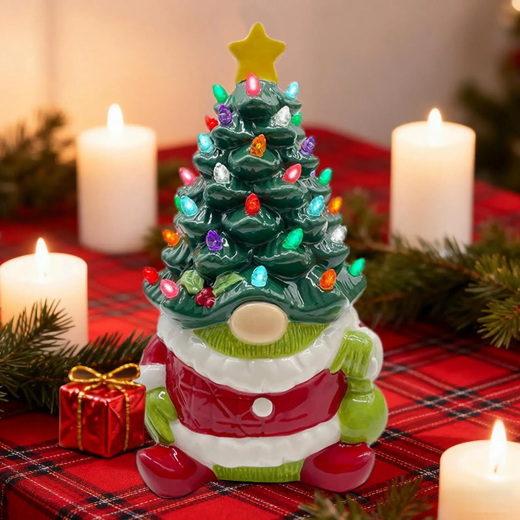 Holiday Gnomes Resin Ornament Statue Light Desk Christmas Tree Qme