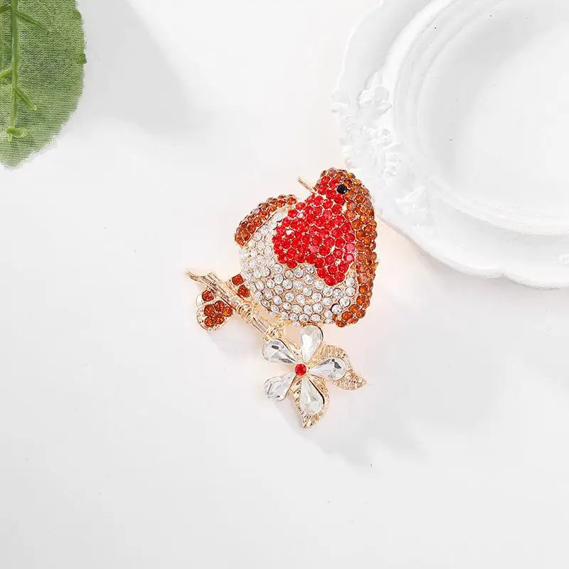 Fashion Luxury Rhinestone Animal Bird Brooches Women Clothing Coat Qme 1Pc