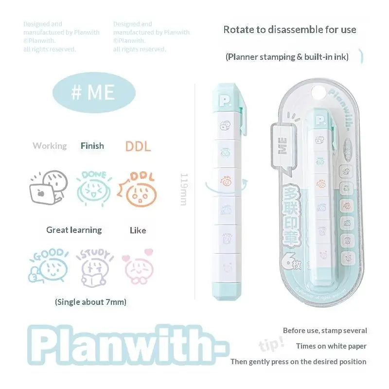 Cute Kawaii Multilink Mood Stamp Lightweight INS Decor Journal Qme A8