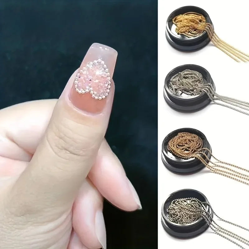 Alloy Colors O Shape Chain Ball Nail Art DIY Accessories Charm Qme