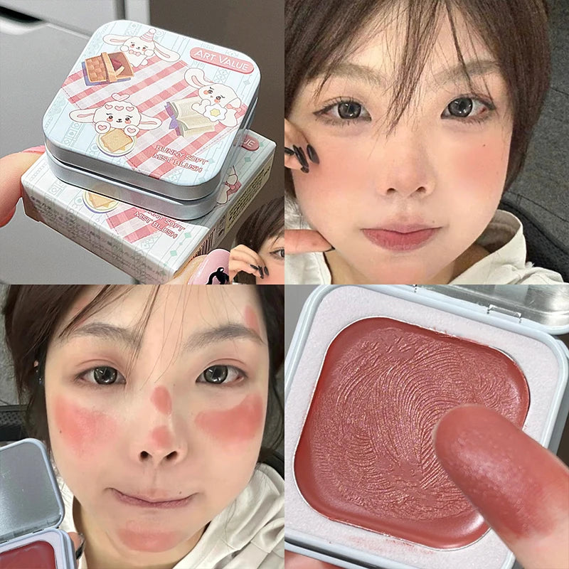 Art Value Single Color Matte Blusher Palette Blush Cream Contour Makeup Natural Cheek Tint Brighten Face Blusher Korean Cosmetic Qme 01