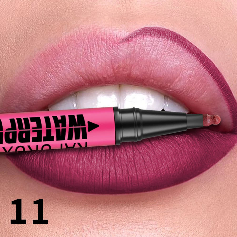 Liquid Matte12-Color Lipliner Pencil Waterproof Plumping Stain Qme 11