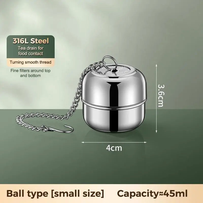 316 Stainless Steel Tea Infuser With Ultra Fine Mesh Extender Chain For Home Office Travel Brewing Loose Leaf Tea Qme A1