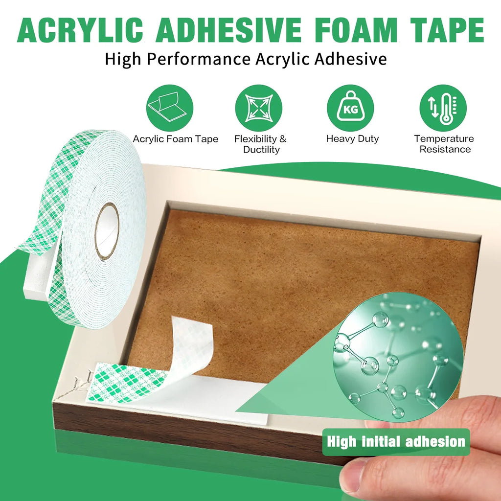 Strong Foam Double-Sided Adhesive Non-Trace High Viscosity Tape High Temperature Resistant Waterproof Adhesive Tape Qme